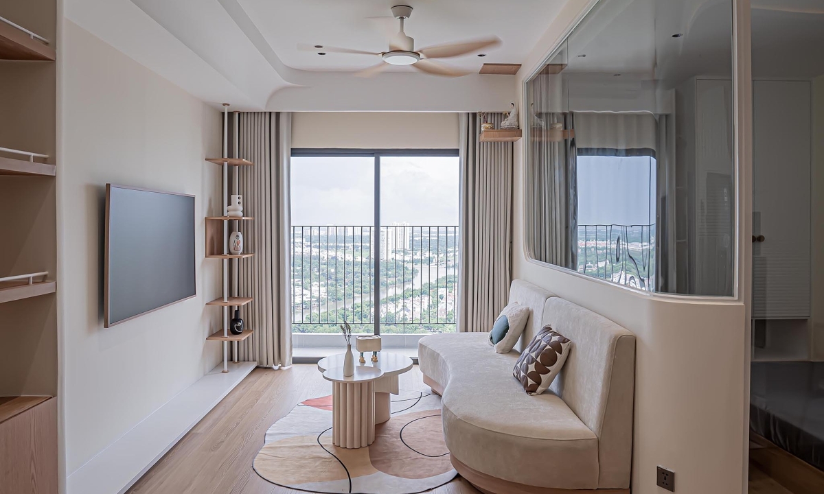 Gallery - Căn hộ 72 m2 dùng kính ngăn phòng nới rộng không gian - Báo VnExpress