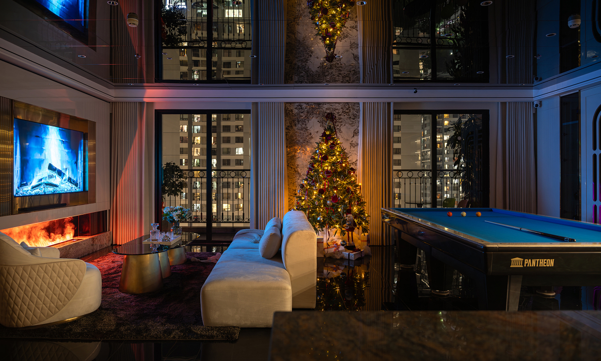 View - Đập thông hai căn hộ thành không gian 210 m2 tone màu tối - Báo VnExpress