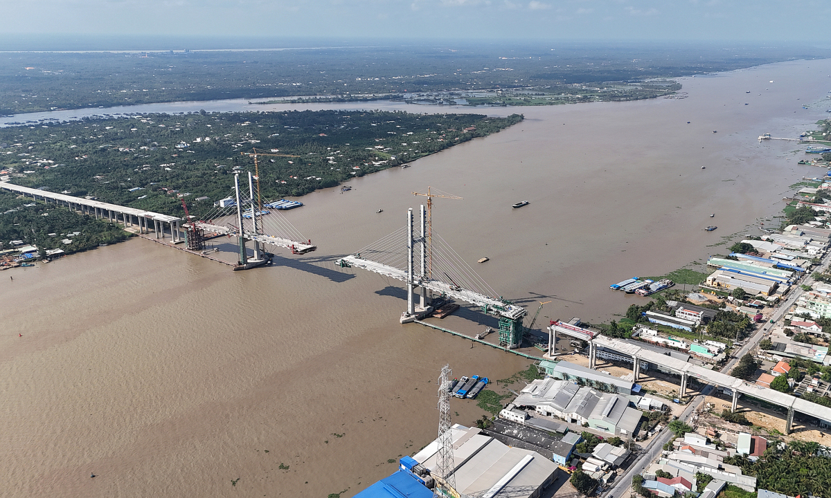 View - Cầu Rạch Miễu 2 trước thời điểm hợp long - Báo VnExpress