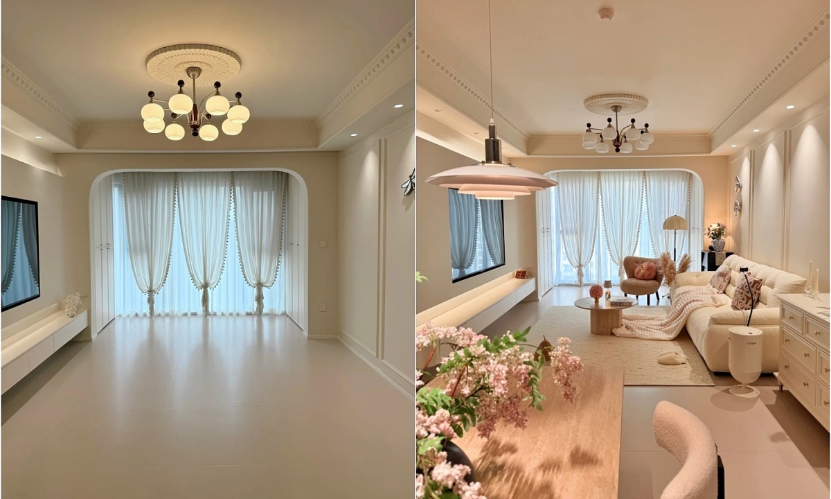 Cặp vợ chồng tự thiết kế căn hộ 96 m2 theo phong cách Pháp