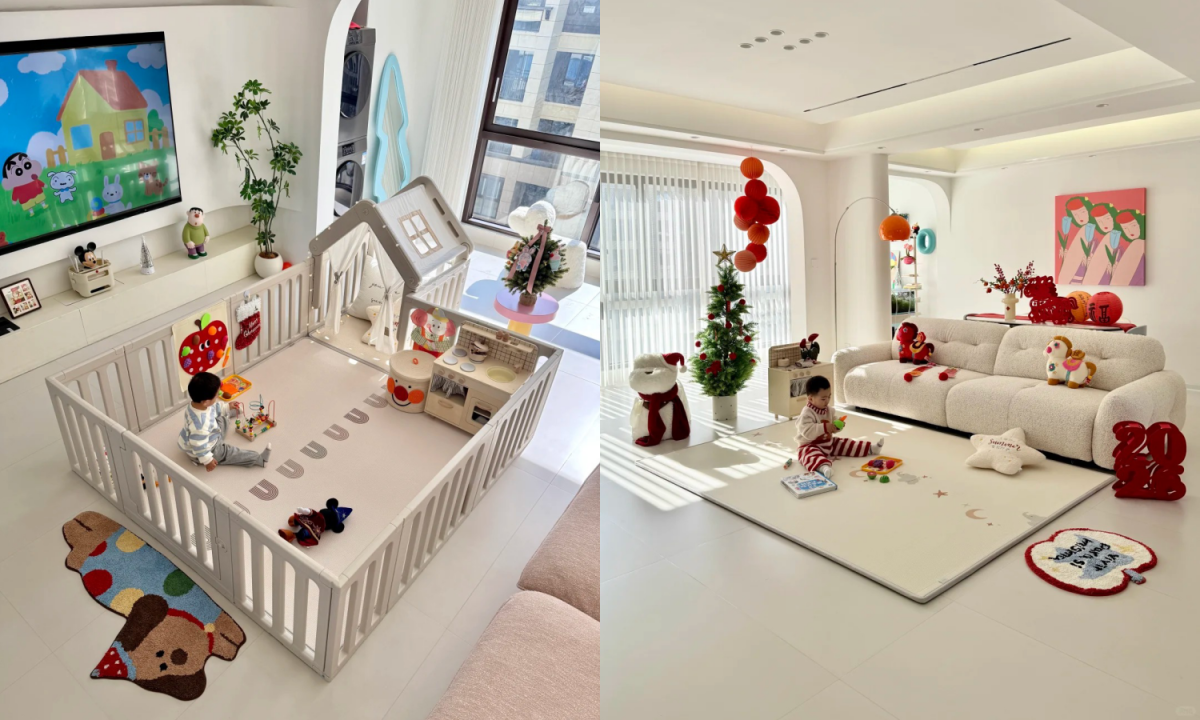 Căn hộ 125 m2 bỏ một phòng ngủ để mở rộng không gian cho trẻ