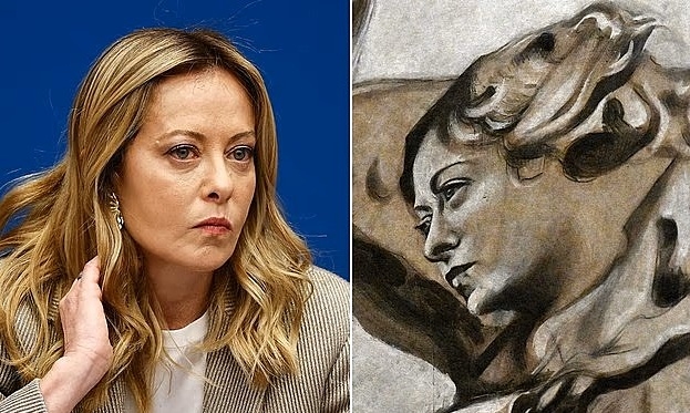 Tranh thiên thần trong nhà thờ Italy 'giống hệt' Thủ tướng Meloni