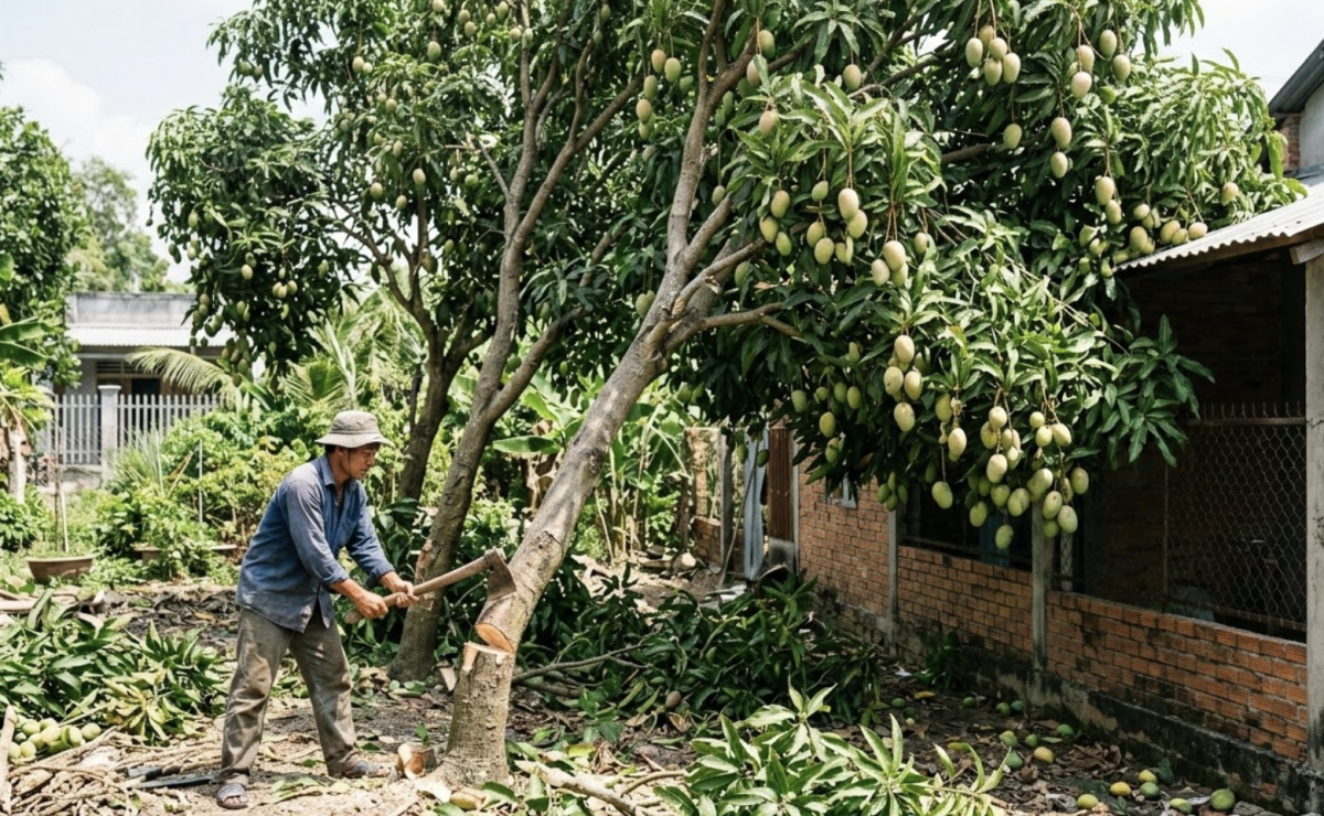 'Tôi phải chặt bỏ 3 cây xoài trĩu quả trong tiếc nuối'