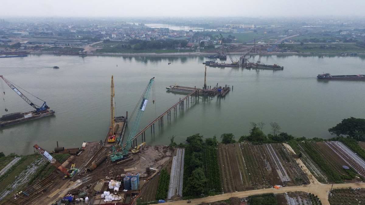 Gallery - Tiến độ bảy cầu mới bắc qua sông Hồng - Báo VnExpress