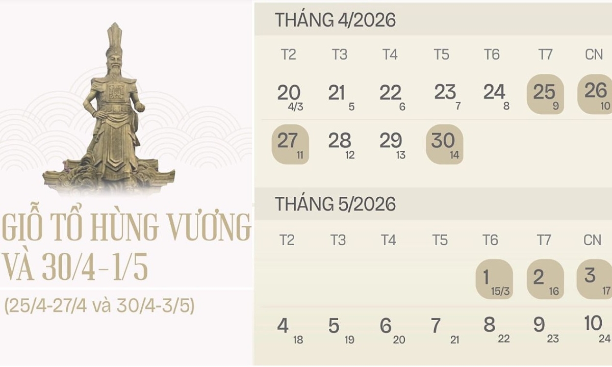 Hoán đổi để có kỳ nghỉ 9 ngày liên tục từ giỗ Tổ Hùng Vương đến 30/4-1/5