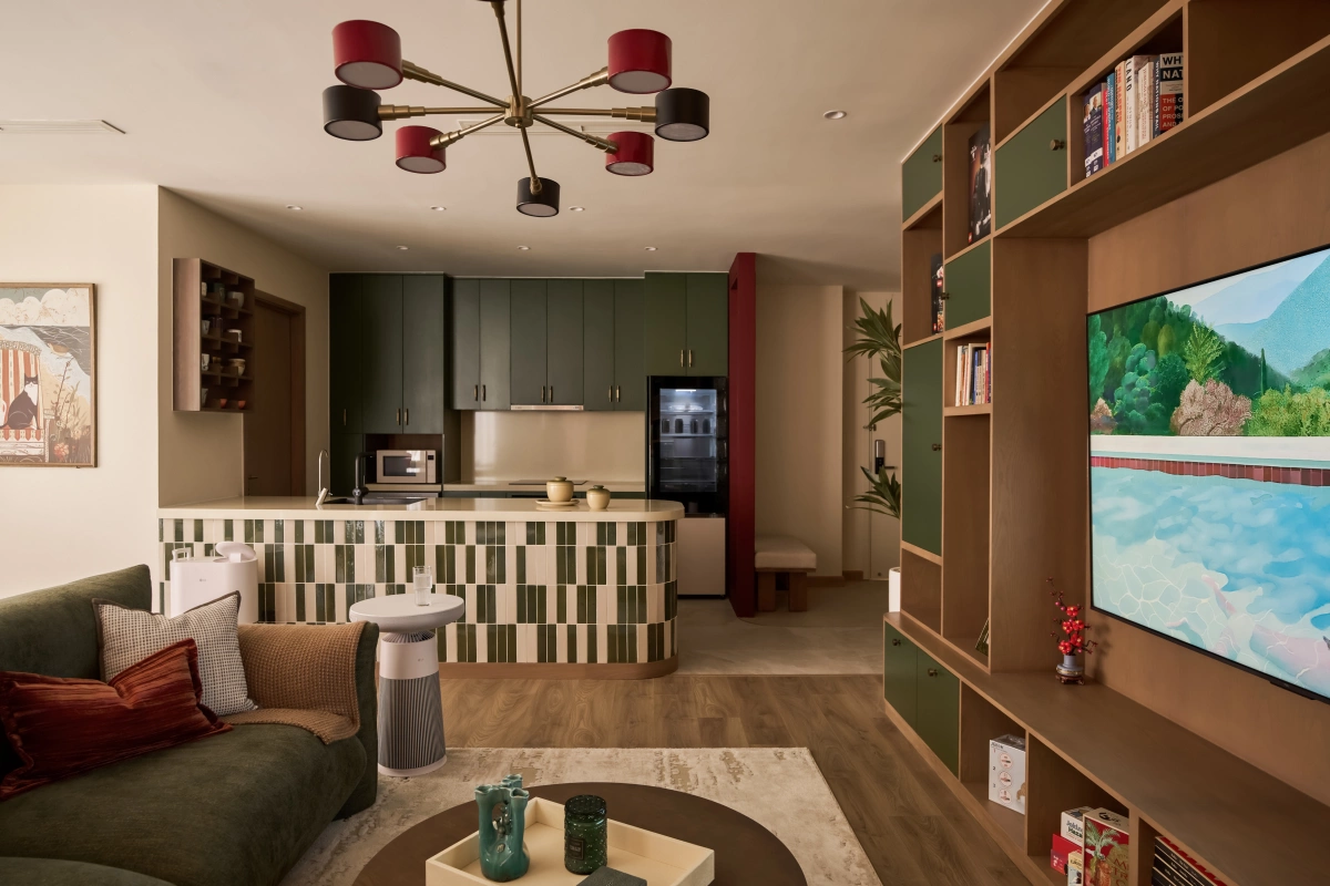 Căn hộ 127 m2 lấy cảm hứng phối màu từ bộ lông mèo cưng