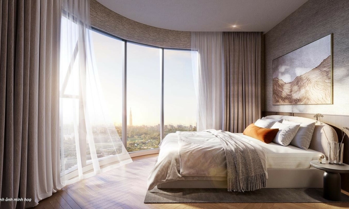 Thiết kế tạo tầm nhìn mở tại căn hộ ba phòng ngủ Lusso Saigon