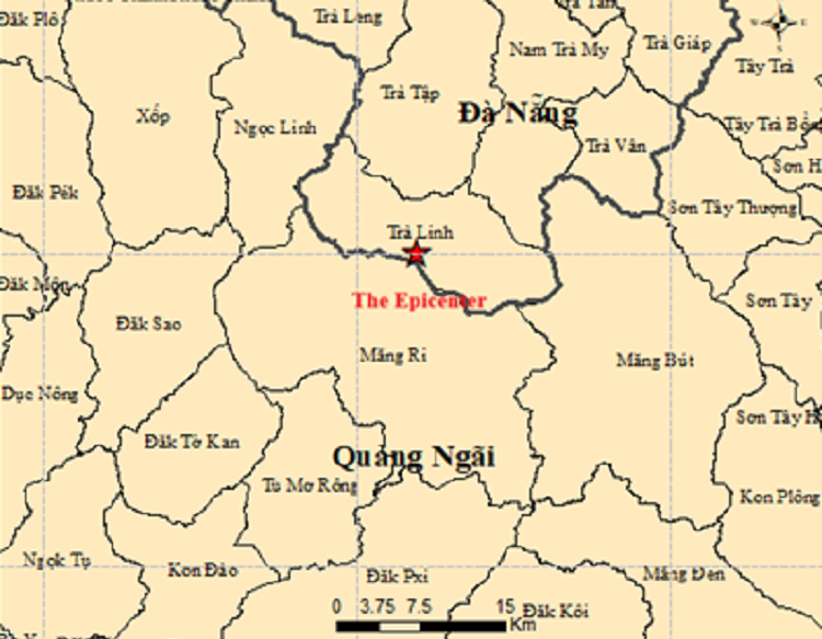 5 trận động đất liên tiếp ở Đà Nẵng, Quảng Ngãi