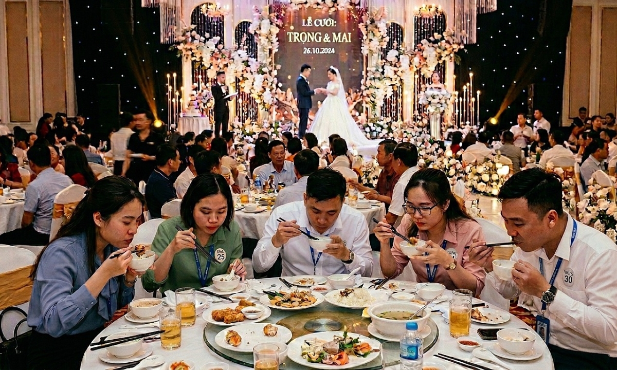 'Chạy show' đám cưới 45 phút tranh thủ giờ nghỉ trưa