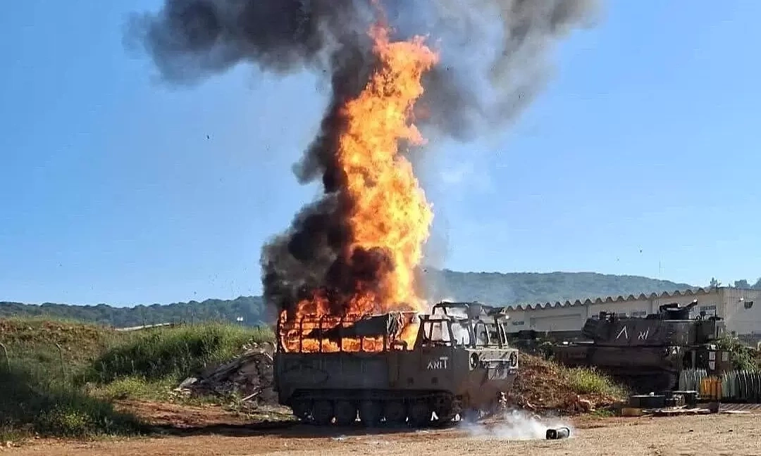 Drone Hezbollah tập kích trận địa pháo Israel, 12 lính bị thương