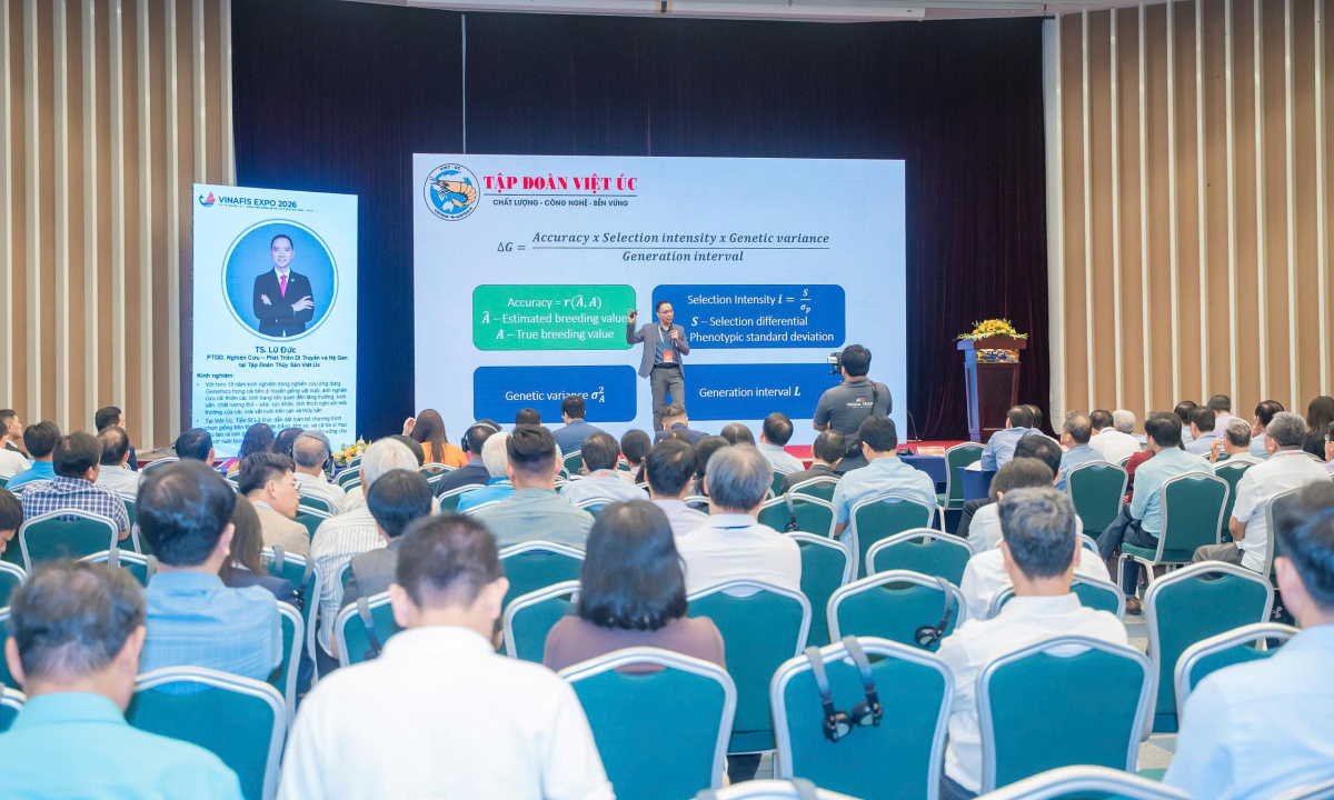Công nghệ di truyền nâng chất lượng tôm giống VU-S26 từ Thủy sản Việt Úc