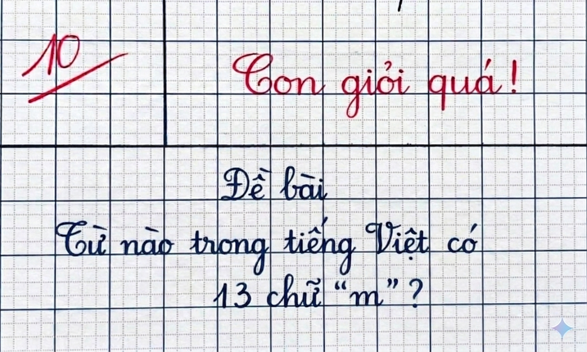 Từ tiếng Việt nào chứa tới 13 chữ 'm'?