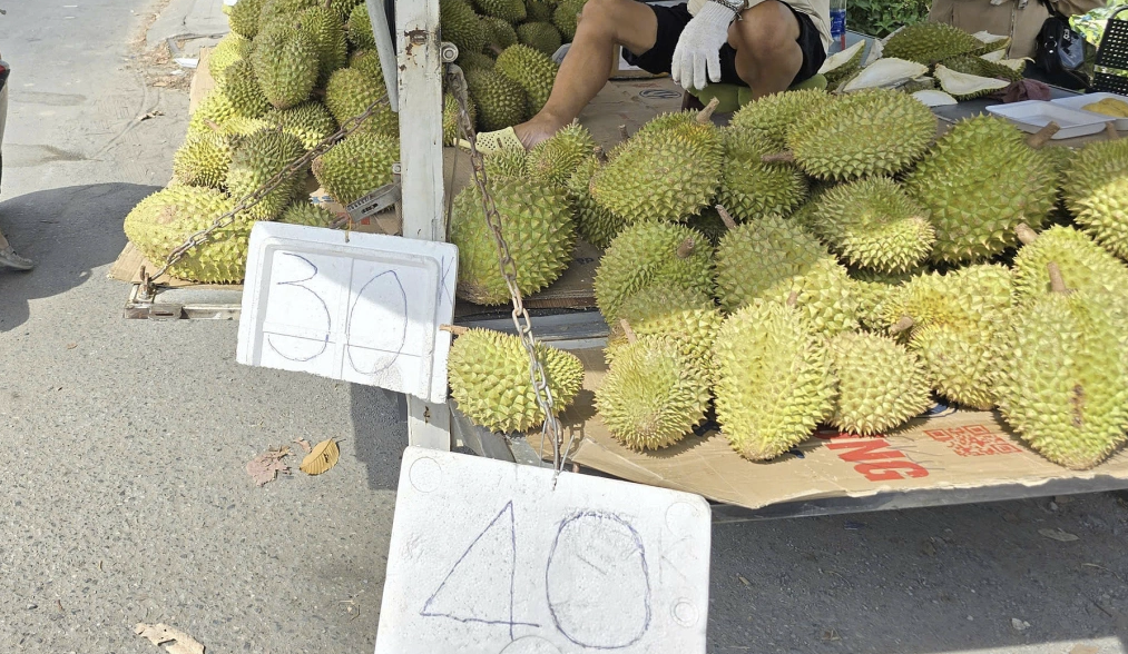 Nỗi buồn sầu riêng 40 nghìn một kg bán lề đường