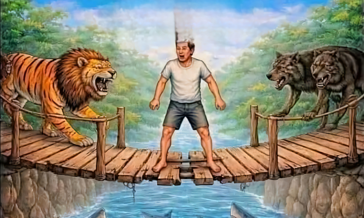 Trái là sói, phải là hổ, dưới là cá mập: Bạn thoát kiểu gì?