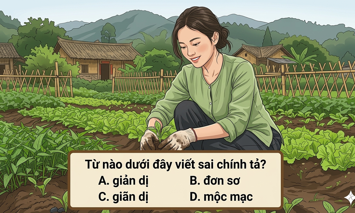 Từ nào viết sai chính tả: giản dị, đơn sơ, mộc mạc?