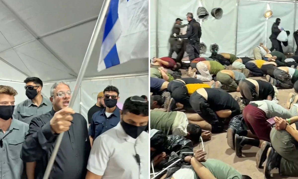 Bộ trưởng Israel đăng video nhóm người trên đoàn tàu tới Gaza bị trói, ép quỳ