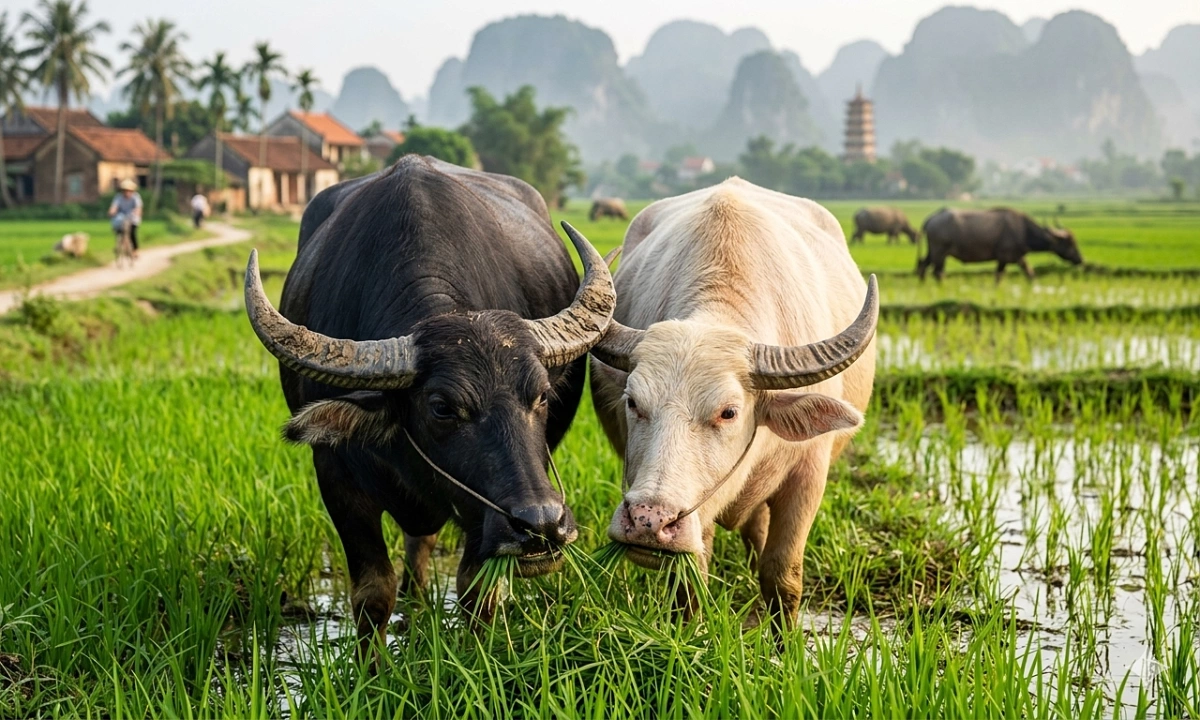 Trâu đen gọi chung là trâu, vậy trâu trắng gọi là gì?