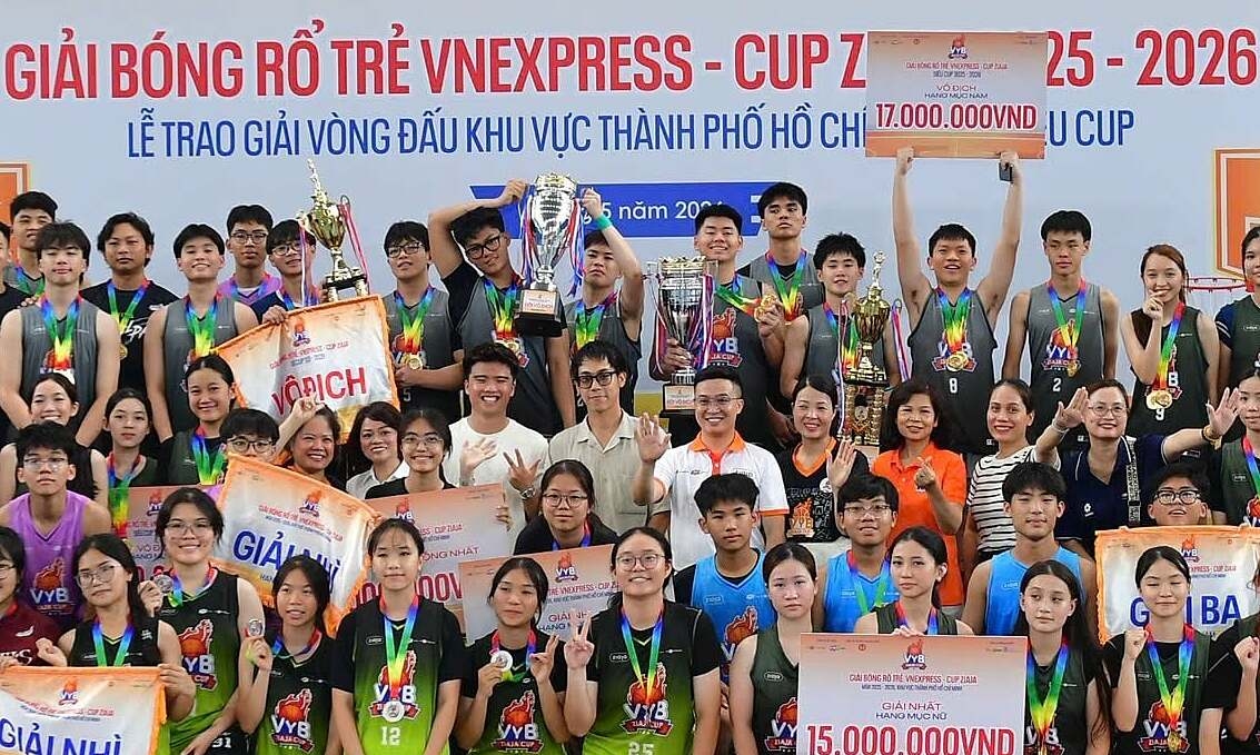 Trường THPT ở TP HCM đoạt cú đúp Siêu Cup bóng rổ 2026