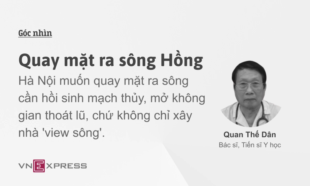 Quay mặt ra sông Hồng