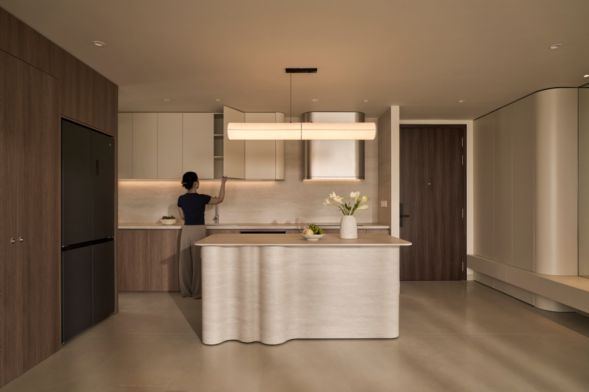 Căn hộ 125 m2 giảm chi tiết để tăng trải nghiệm sống