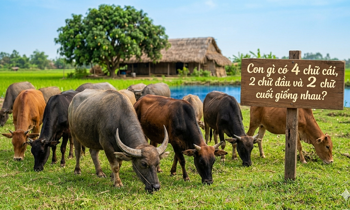 Con gì có 4 chữ cái, 2 chữ đầu và 2 chữ cuối giống nhau?