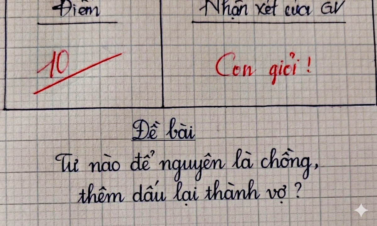 Từ nào để nguyên là chồng, thêm dấu là vợ?