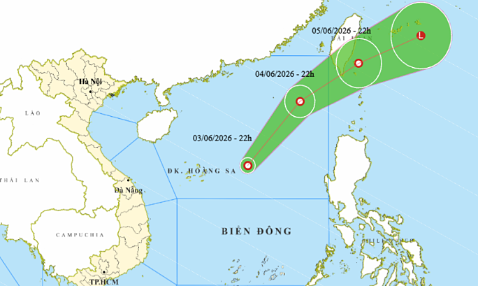 Biển Đông xuất hiện áp thấp nhiệt đới đầu tiên trong năm 2026