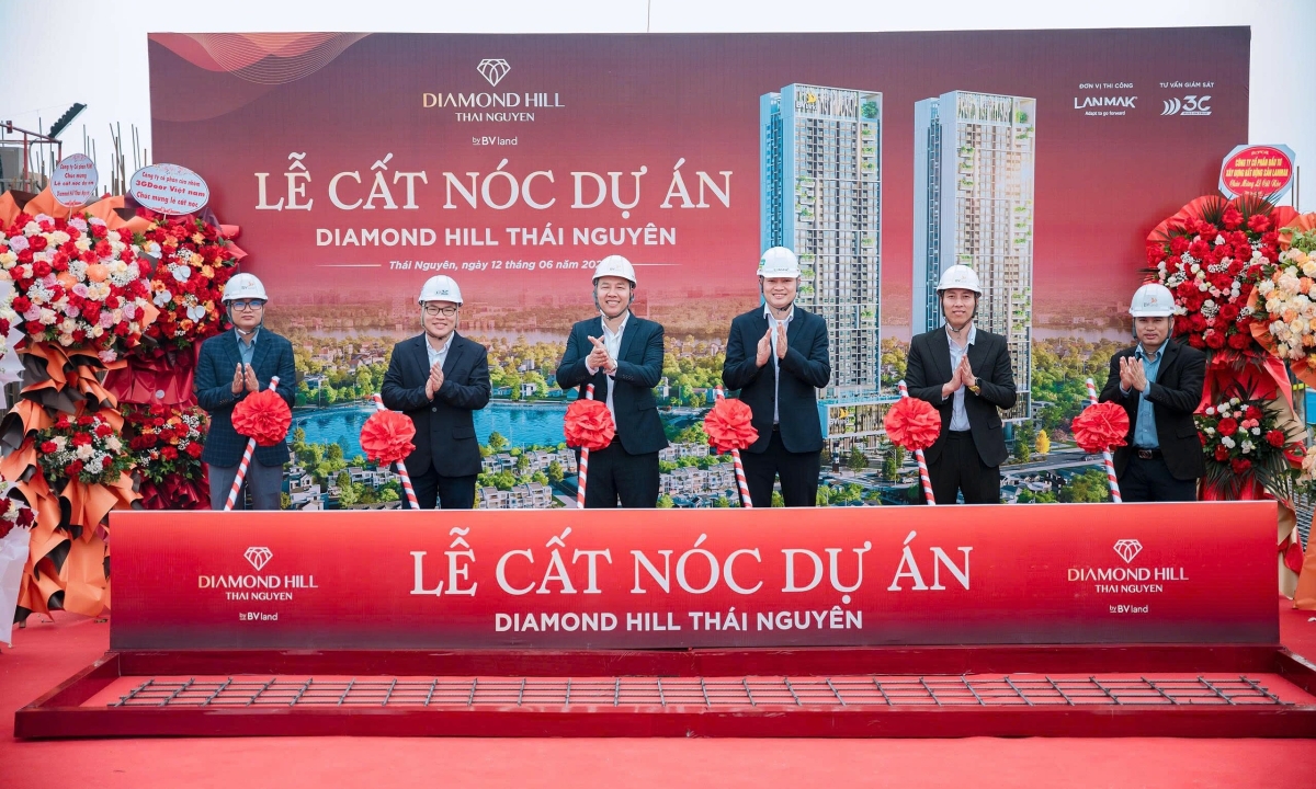 Diamond Hill Thái Nguyên cất nóc tòa căn hộ đầu tiên