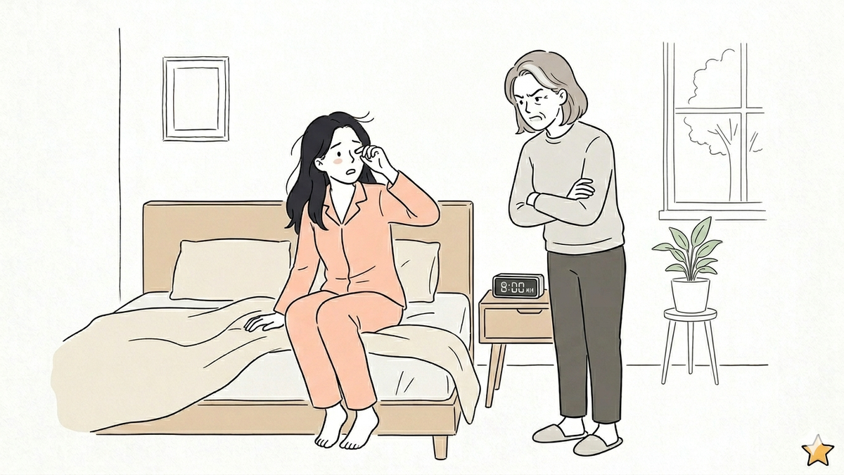 Em chồng có thể ngủ tới trưa, còn tôi dậy muộn một hôm là bị nói
