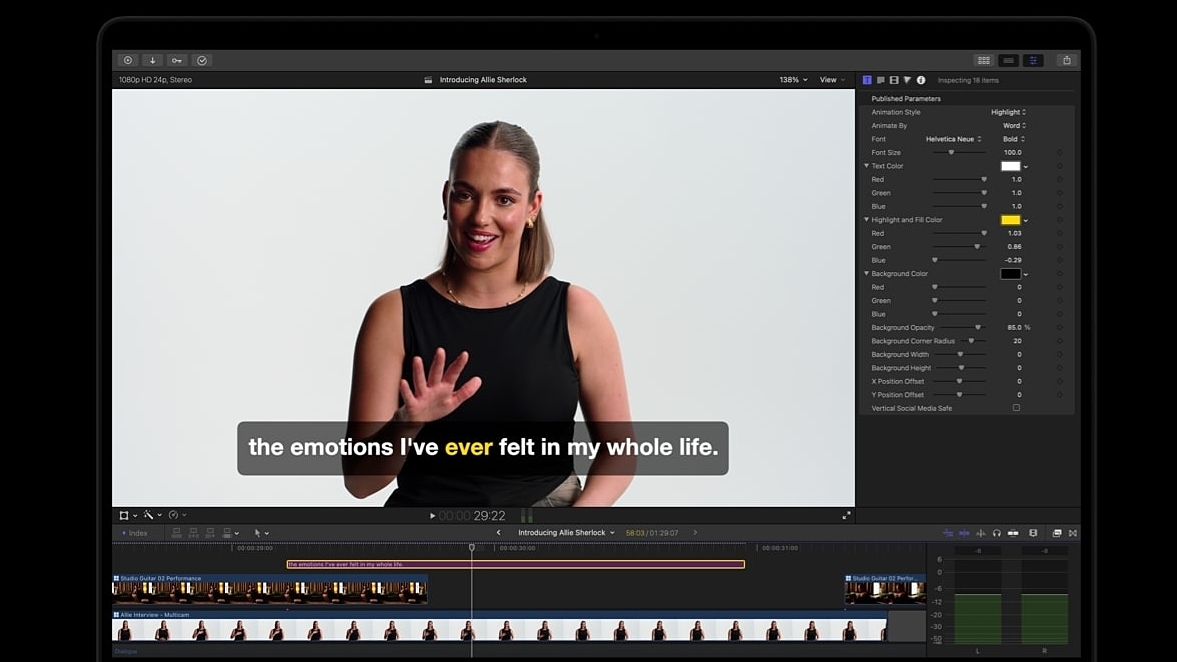 Final Cut Pro nâng cấp AI giúp tự thêm phụ đề cho video