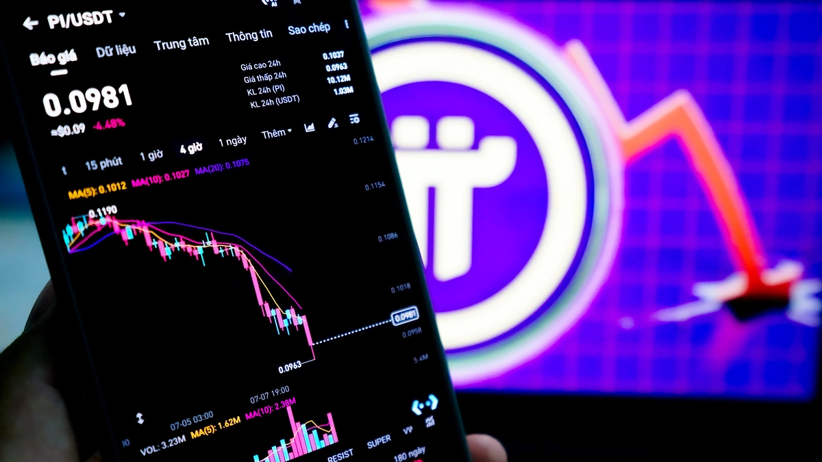 Giá tiền ảo Pi lần đầu xuống dưới 0,1 USD