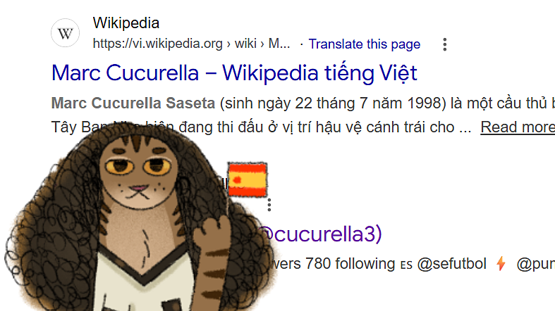 Lý do Google hiển thị hiệu ứng mèo tóc xù khi tìm kiếm tên Cucurella