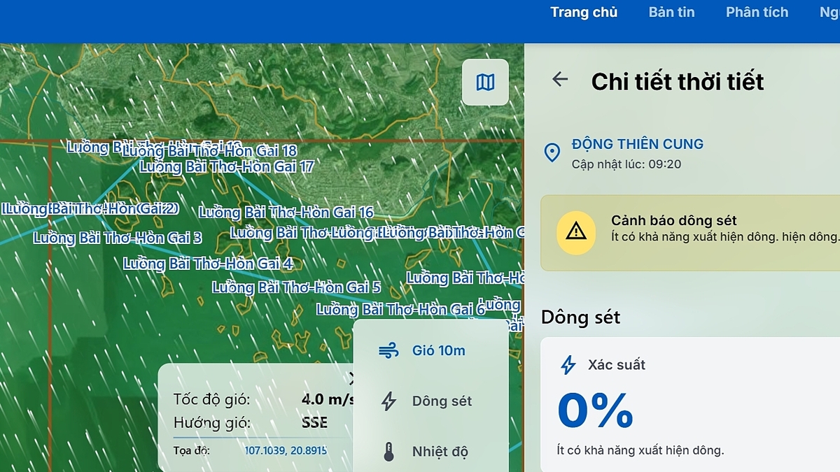 Giông sét trên vịnh Hạ Long được cảnh báo sớm trước 30 phút