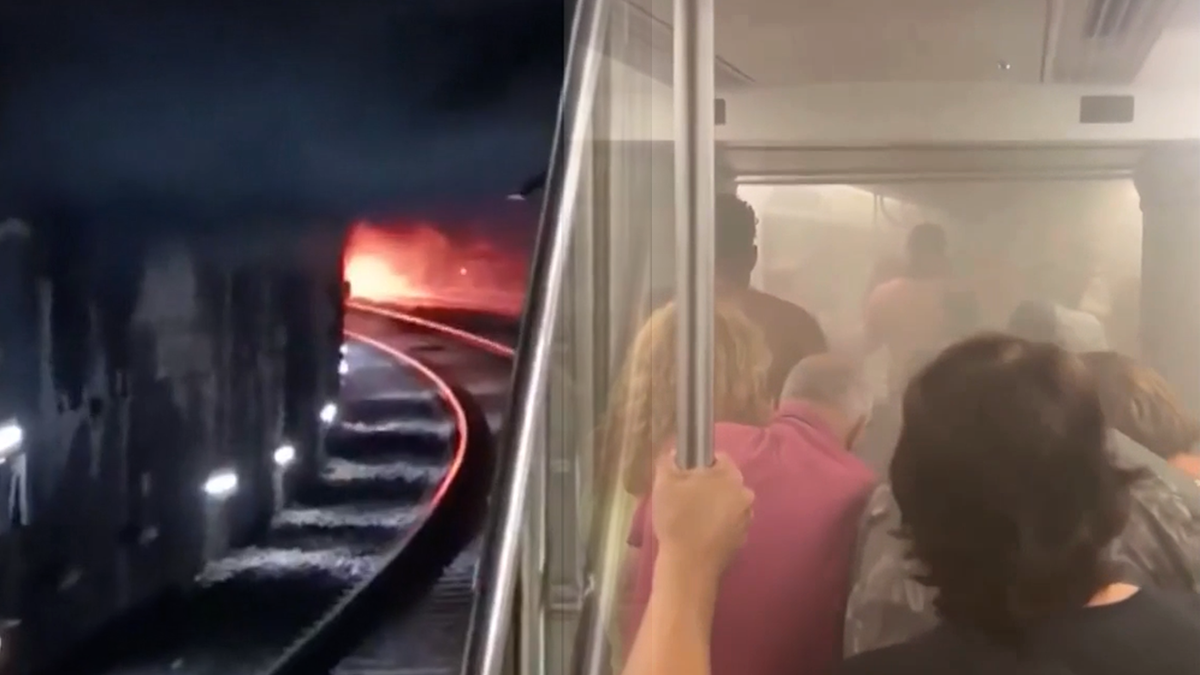Hành khách vội sơ tán khi khói tràn vào toa tàu metro ở Barcelona