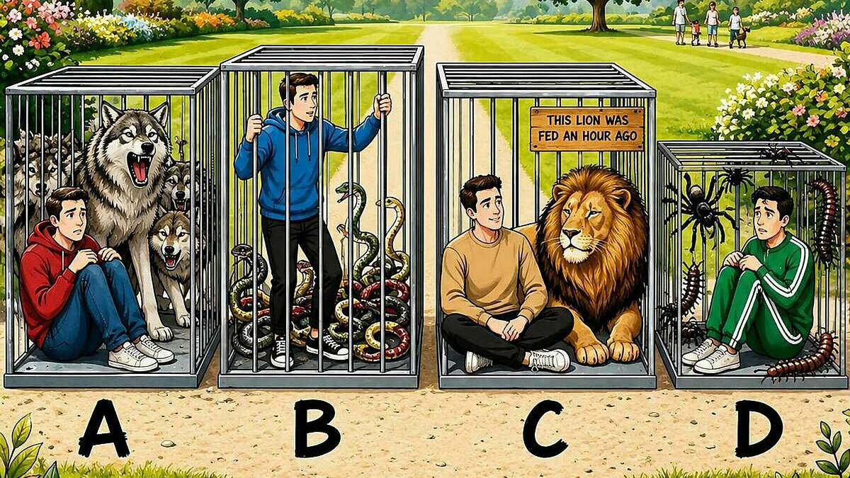 Ai là gười an toàn nhất trong 4 chiếc lồng?