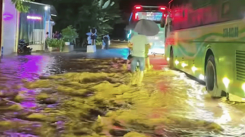 Lũ tràn vào khu dân cư, đất đá vùi lấp ôtô trên đèo ở Sơn La