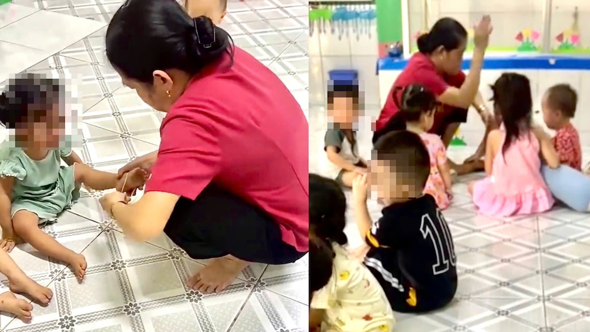 Bảo mẫu bật dây thun vào lòng bàn chân nhiều trẻ ở TP HCM