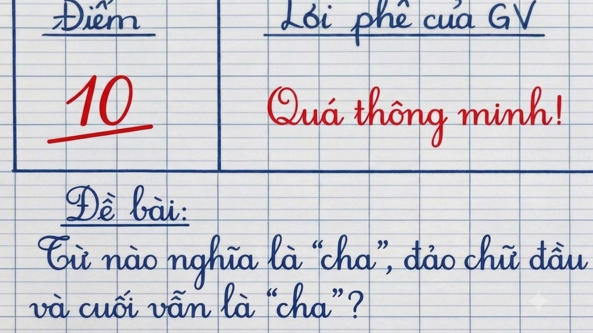 Từ nào nghĩa là cha, đảo chữ đầu và cuối vẫn là cha?