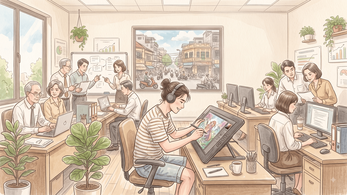Cháu tôi mê vẽ tới mức chỉ cần ăn mì tôm là đủ