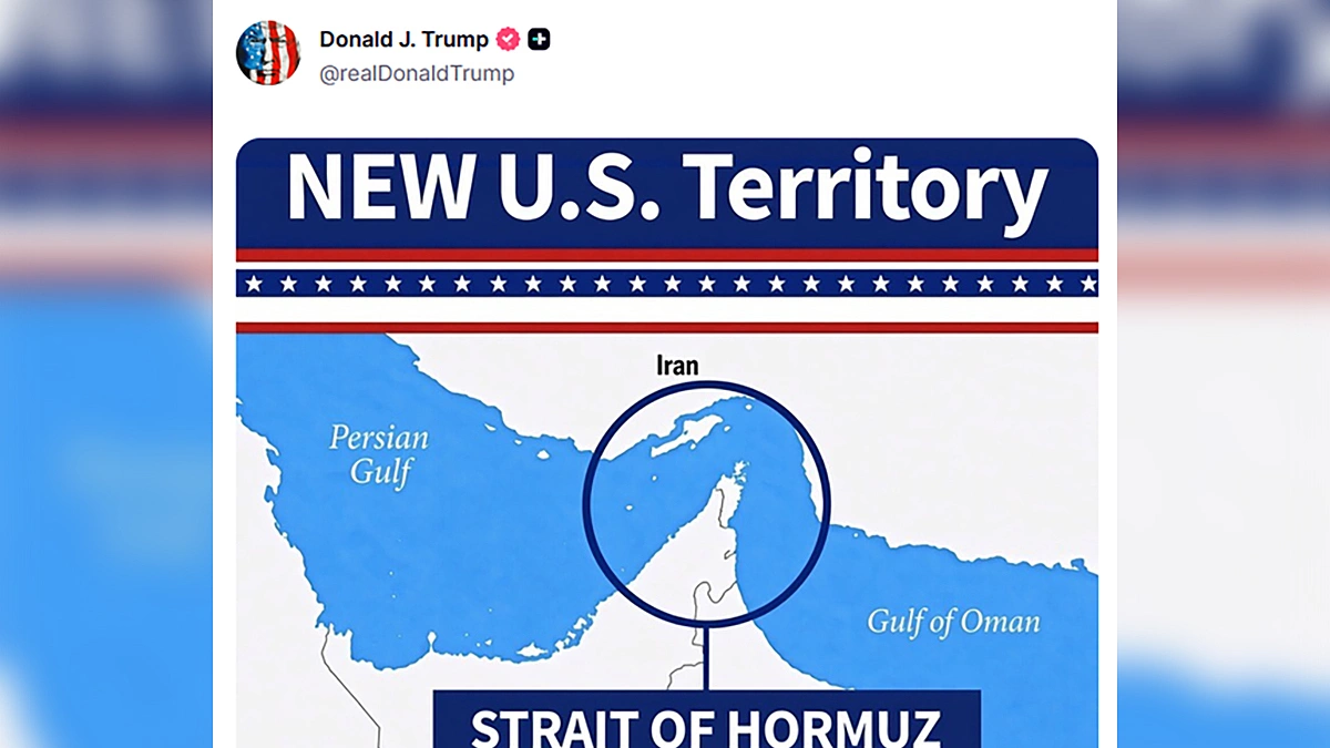 Ông Trump đăng bản đồ Hormuz với dòng chữ 'lãnh thổ mới của Mỹ'