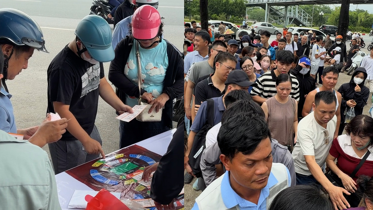 Người hâm mộ ùn ùn săn vé trước giờ bóng lăn