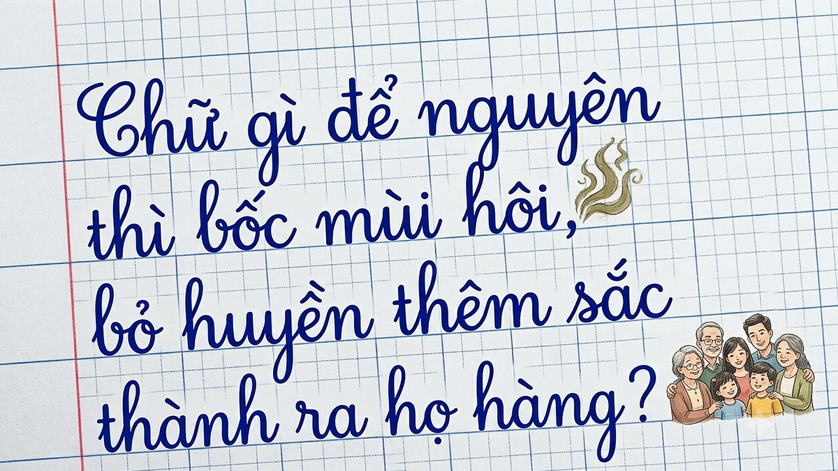 Chữ gì để nguyên thì bốc mùi hôi, bỏ huyền thêm sắc thành ra họ hàng?