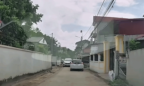 Nữ tài xế 'nhờ bức tường' đóng cửa xe