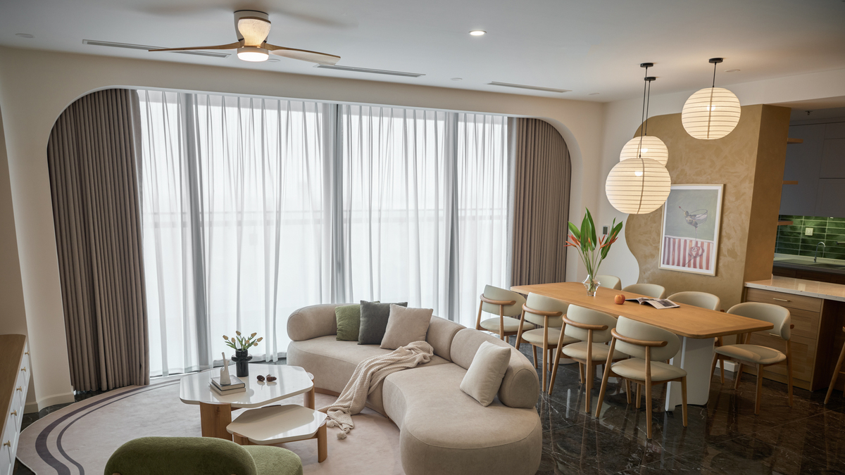 Căn hộ 200 m2 "thay áo" bằng những đường cong